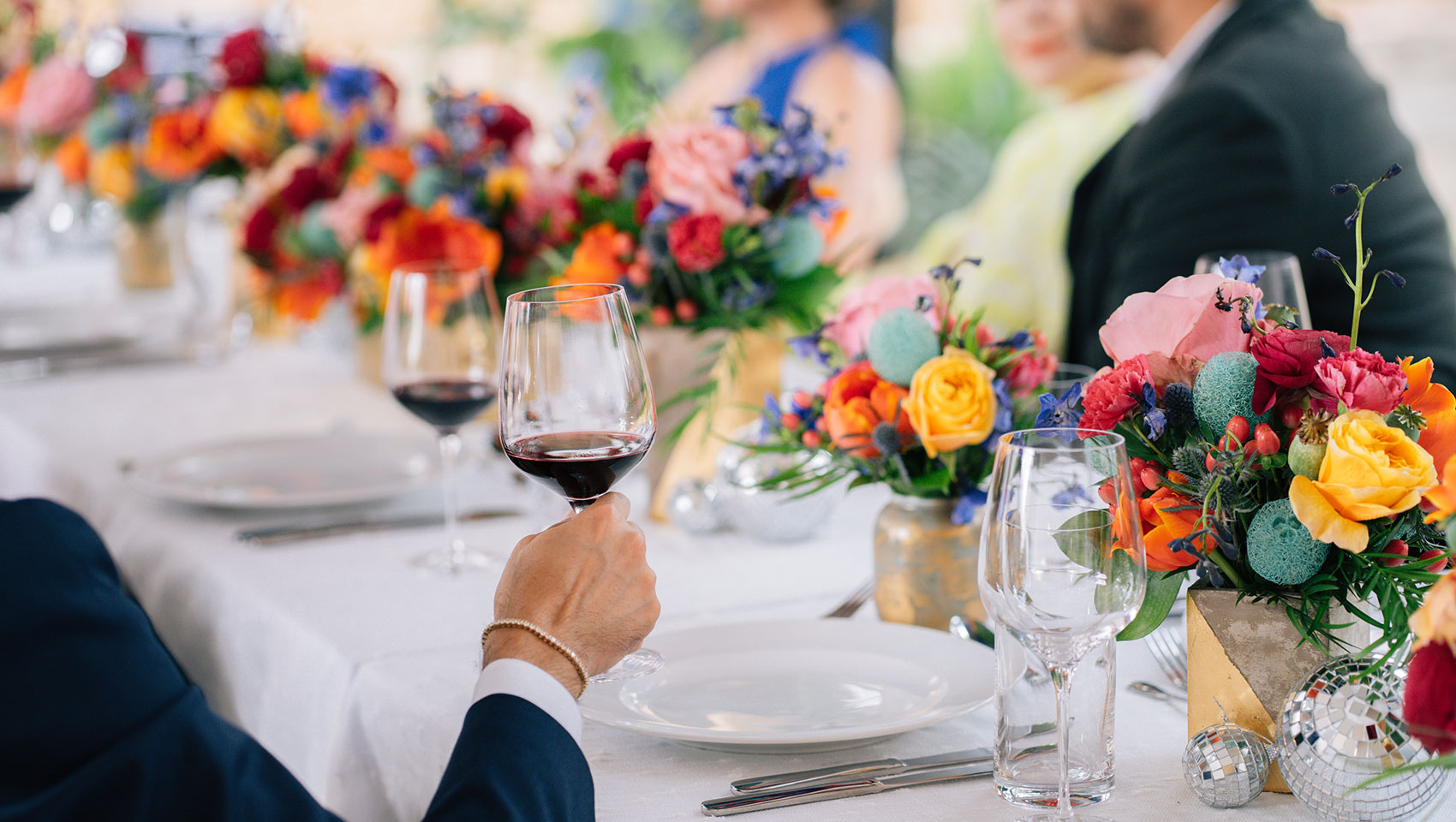 Guests at reception table