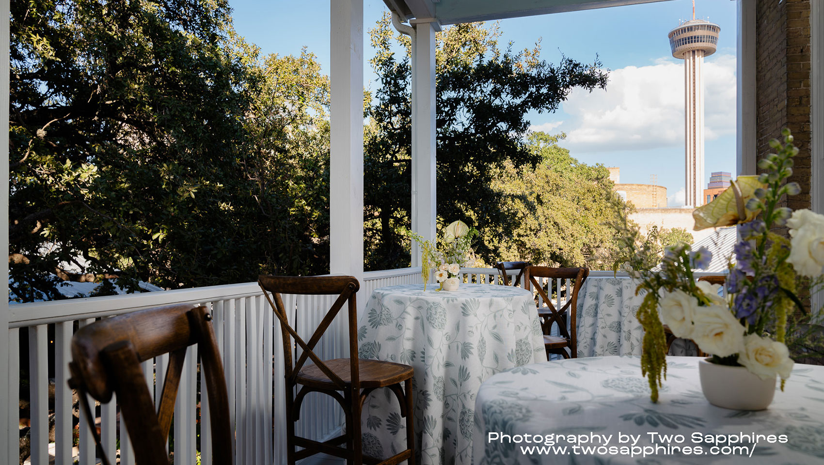 reception tables outdoors