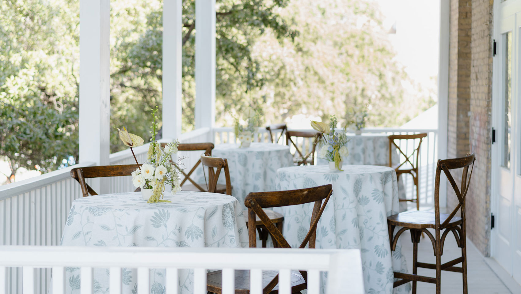 reception tables outdoors