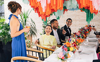 Wedding guest making a speech